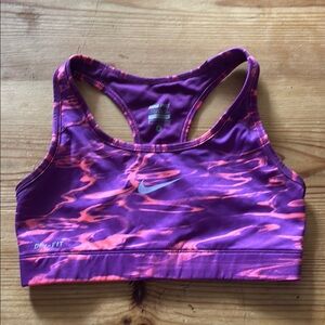 Nike Purple and Orange Sports Bra for Active Comfort
